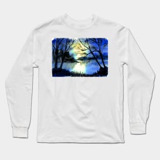 Sunset over a Lake, Derbyshire. Long Sleeve T-Shirt